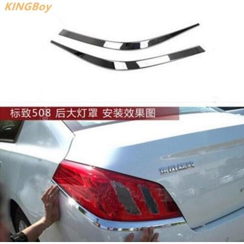 Chrome Tail Rear Light Lamp Cover Trim For Peugeot 508 2011 2012 2pcs per set car stying Car Accessories Car-styling Car-covers