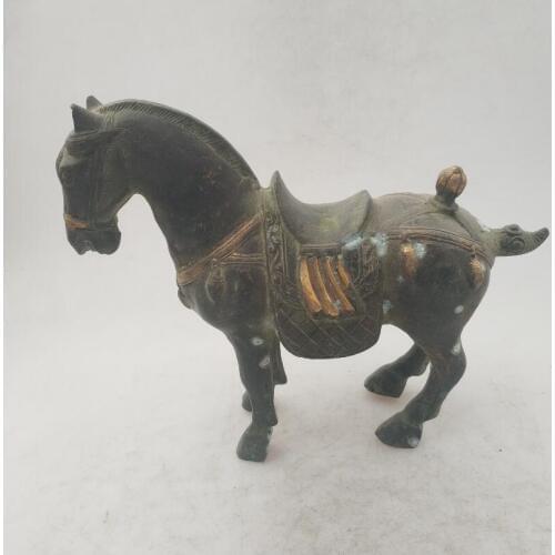 Collection chinese Handmade old bronze Gilt horse statue, Home Decoration antique sculpture