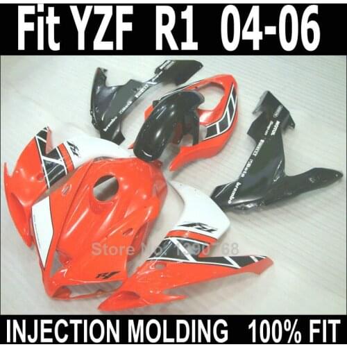 Motorcycle fairing kit for Yamaha YZF R1 2004 2005 2006 red black white body work parts fairings kit YZFR1 04 05 06 NV03