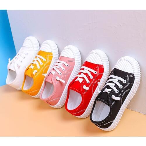 Big Children Boys Girls Yellow White Jazz Hip hop Dance Canvas Shoes For Kids Girls Slip-on Sneakers Casual Sports Shoes New