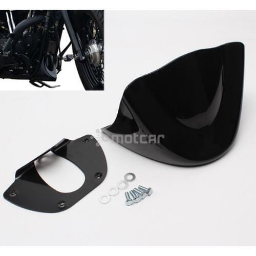 Motorcycle Motorbike Mudguard Gloss Black Lower Front Chin Spoiler Air Dam Fairing Cover Protector 1set for Harley Dyna 2006-17