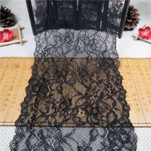 RR2672 18.5CM Soft elastic lace accessories black fabric lace lace dress skirt material by hand