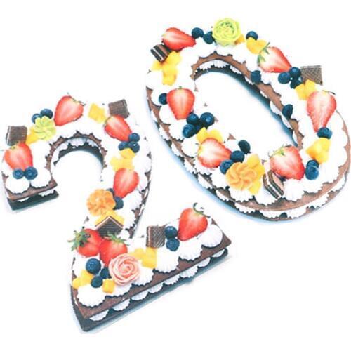 Number 2 0 Cake Stencils Molds Fondant Cake Decoration Baking Tools Confeitaria Maker Birthday Cake Design Pastry Tool