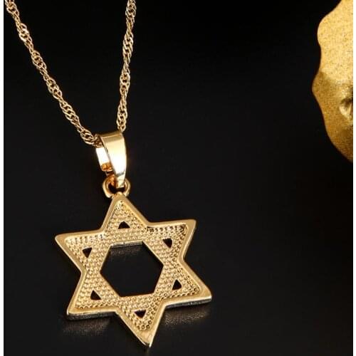 Hexagram Pendant Necklace Judaism Israel Megen David Chain Tantrism Jewish Jewelry
