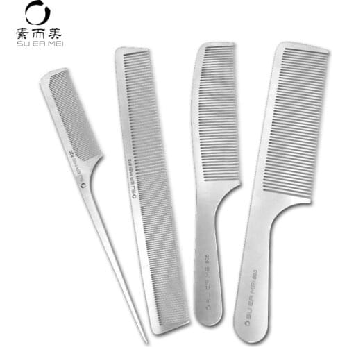 Hairdressing styling hair salon special stainless steel haircut anti-static all-steel apple comb hairdressing comb