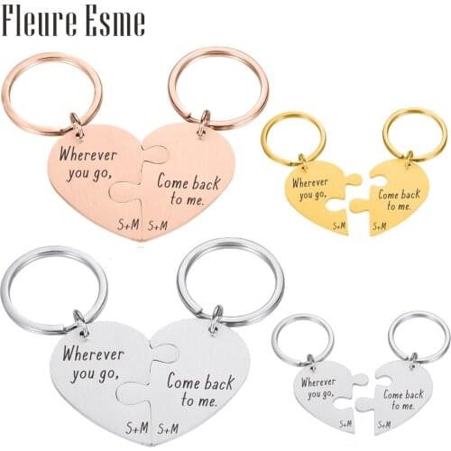 Personalized Customized Love heart shape Keychain Gifts Birthday Day Best Friend Boyfriend For Girl Keys Chain Car Accessories