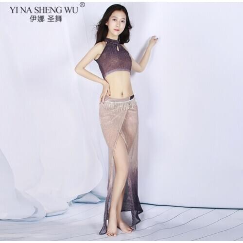 Professional Practice Clothes Oriental Belly Dance Costumes Dance Set Belly Dance Top Long Skirt Suit Outfits For Women&Girls