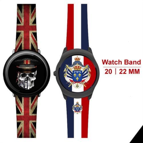 For Huami Amazfit 1 2 Genuine Leather Flag Style Watch Band For Samsung Gear S3 Gear Sport S2 Classic For Huawei Watch 2Pro