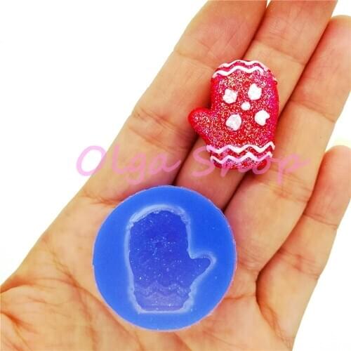 JYL367 24.1mm x 20.5mm Christmas Gloves Silicone Mold Fondant Cake Decoration Candy Chocolate Craft Resin Clay Earrings Pendant
