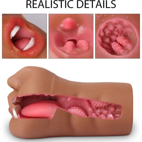 Sex Toys For Men Artificial Vagina Masturbation Blow Job Pocket Pussy Realistic Vagina Simulator Mouth Deep Throat Adult Sexshop