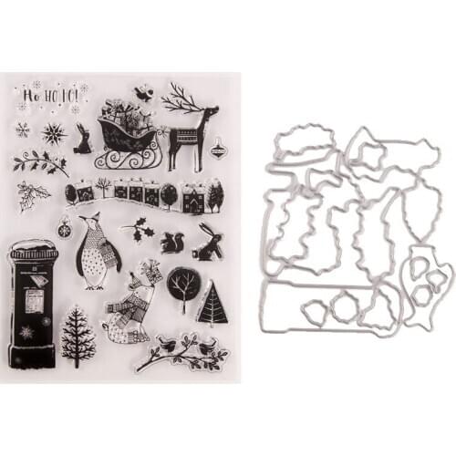 Silicone Clear Stamps CUTTING DIES For Scrapbooking STENSICLS CHRISTMAS DIY PAPER Album Cards MAKING Transparent RUBBER Stamp