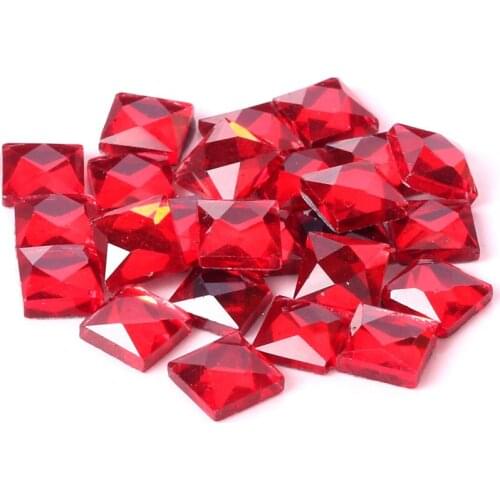 Free shipping!!!HOT SALE!!!red square flat back glass crystal rhinestones DIY wedding dress and headpiece jewelry accessories