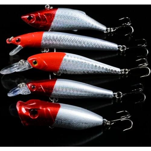 YUCONG 5Pcs/lot Fishing Lure Kits-Popper Wobbler Crankbait Swimbait Minnow Hard Baits Spiners Carp Artificial Fishing Baits Set