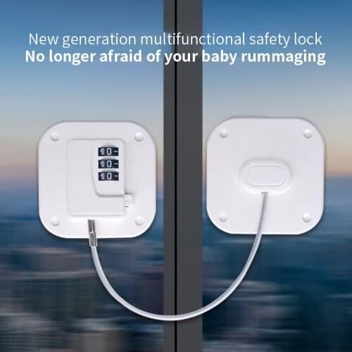 Kids Safety Lock Window Stopper Multifunctional Key Unlock/Code Lock Home Baby Protection Door Drawer Refrigerator Cabinet Locks