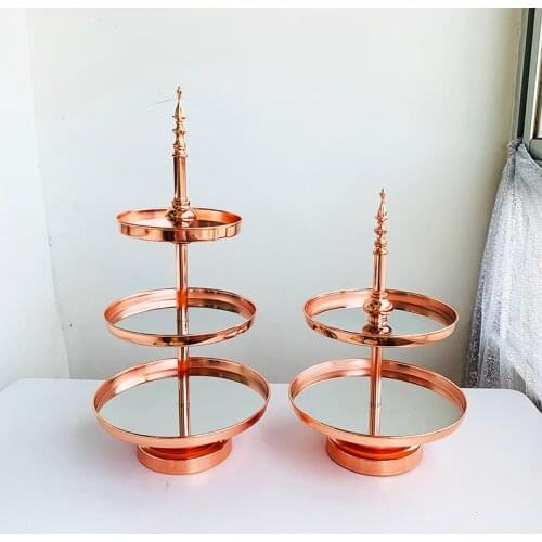 1pcs-5pcs metal Cake Stands, 3 tiers , rose gold color