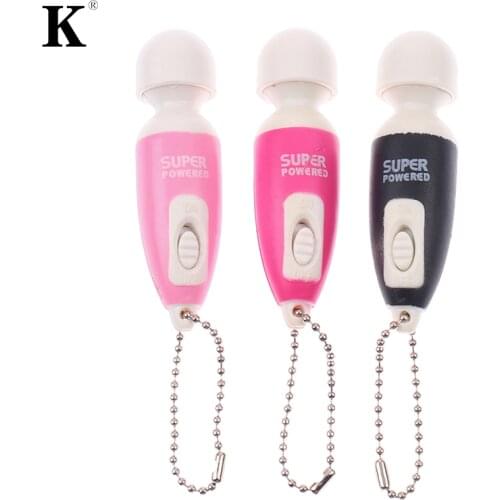 1PCS Portable Mini Massage Stick Tiny Stress Relief Electronic Key-Chain Ring Full Body Massager With Button (Random Color)