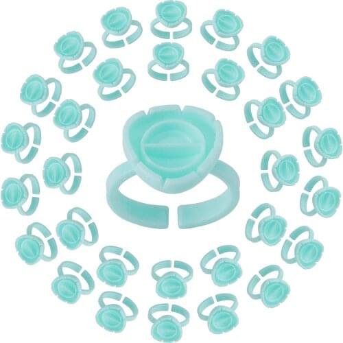 100 PCS Glue Rings For Eyelash Extensions,Glue Rings,Eyelash Glue Holder Fanning Cup for Eyelash Extensions