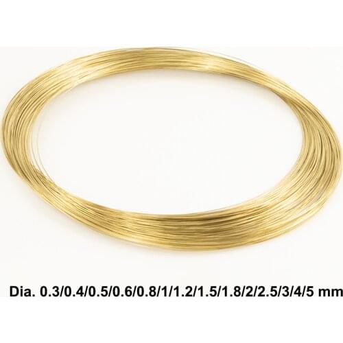 1M 5M High Quality Solid Brass Copper Wires Dia 0.3/0.4/0.5/0.6/0.8/1/1.2/1.5/1.8/2/2.5/3/4/5 mm For Wire/Cable/Jewellery/Craft