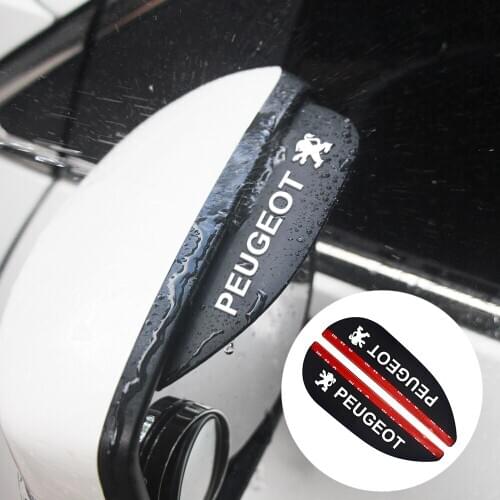 2pcs Car Rear View Mirror Rain Eyebrow Car Rubber Visor Sun Shade For PEUGEOT 107 108 206 207 308 307 407 508 2008 3008 RCZ