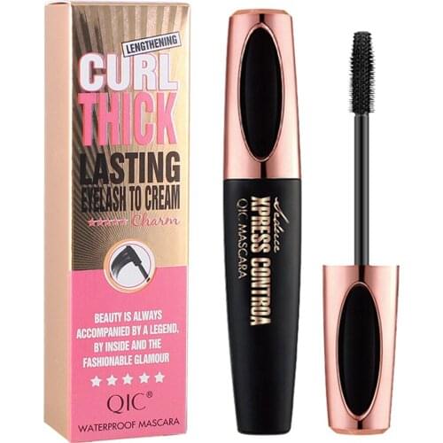 2 in 1 Mascara Waterproof 4D Eye Silk Fiber Eyelash Mascara Curling Eyelash Extension Long Lasting Mascara Eye Makeup Cosmetics