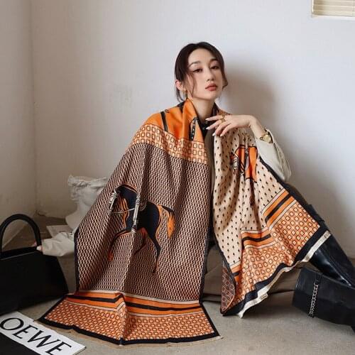 2021 Cashmere Winter Scarf Winter Shawls Thick Warm Lady Scarves Pashmina Wraps Print Female Stoles