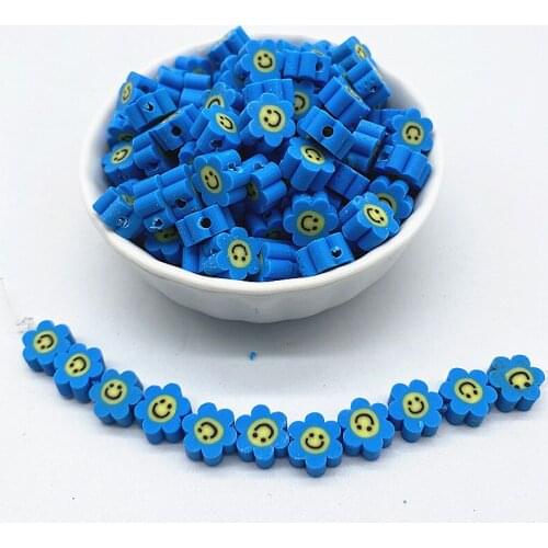 New 30pcs/Lot 10mm Sunflower Shape Clay Spacer Beads Polymer Clay Beads For Jewelry Making DIY Charms Bracelet Necklace