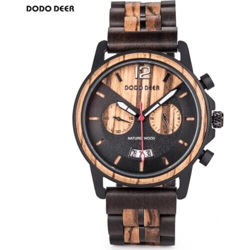 DODO DEER Fashion Watches Mens Quartz Stop Watch Timer Chronograph Wristwatch Male Date Display Reloj Hombre Waterproof Present