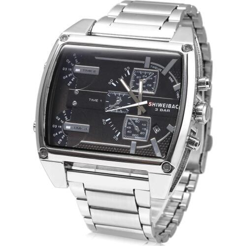 SHIWEIBAO famous cool men gentleman cool stainless steel quartz wristwatches male business personality Analog waterproof watche