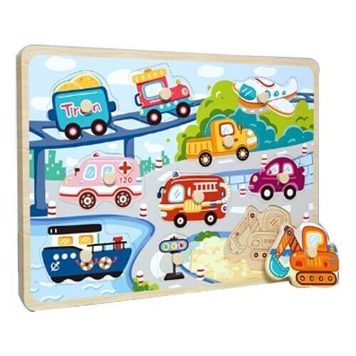 Baby Education Early Hand Grasp Borad Jigsaw Blocks,1 to 3 Years Old Childrens Shape Matching Toys