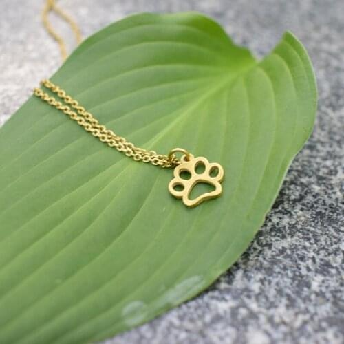 Europe And The United States Pet Footprints Chain Necklace Female Dog Paw Print Cat Paw Print Clavicle