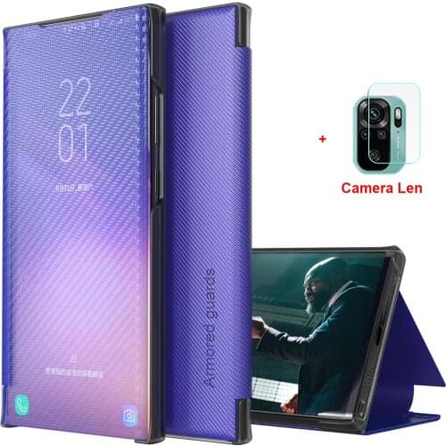 Smart View Flip Cover For Xiaomi Redmi Note 10 Pro 10s 9 9s 5G Case Stand Holder Flip Cover Xiomi Mi Poco X3 M3 Pro NFC 10T Pro