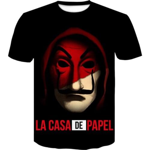 La Casa De Papel 3D Printed T Shirt Money Heist Tees TV Tshirts House of Paper tshirt harajuku round neck t shirt plus size 6xl