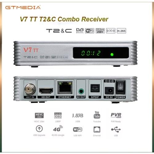 GTMEDIA V7TT Receiver Combo DVB T2/C J.83B Terrestrial TV Receiver Support H.265 HEVC