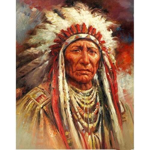 American Natives Indian 5D DIY Diamond Painting Cross Stitch Full Square round Diamond Embroidery Sale Rhinestones Mosaic GH563