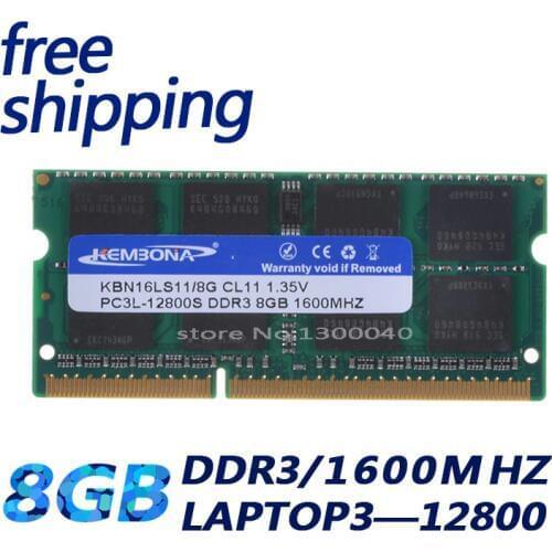 KEMBONA best price sell 1.35V DDR3L 1600 MHz DDR3 PC3L-12800S 8GB SO-DIMM Memory Module Ram Memoria for Laptop / Notebook