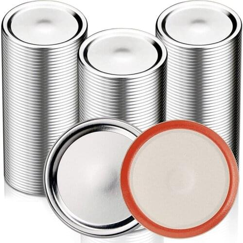 Mouth Canning Lids For Mason Jars Split-Type Jar Lids Leak Proof And Secure Canning Caps With Silicone Seals