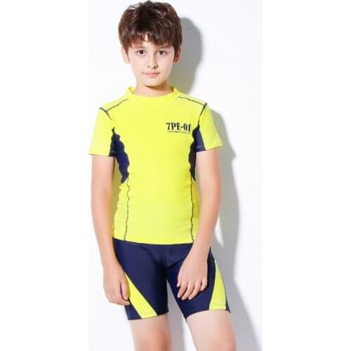 2021 Boy Swimwear Two Pieces Suit Surfing Wear Swimming Suit Kids Children Sunscreen Beach Bathing Suit 10-15 Years Boys