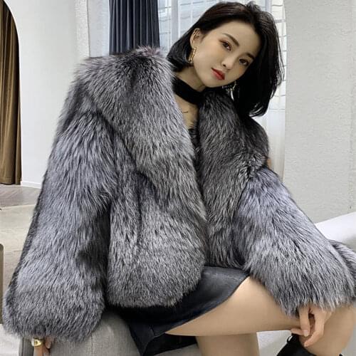 Women 2021 Autumn Winter Faux Fox Fur Coats Fake Fur Jacket Female Elegant Thick Warm Outerwear Overcoats Chaquetas Mujer C116