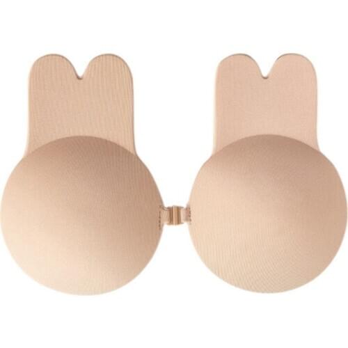 Ladies'Cute Rabbit Bra Breast Petals Lifting Invisible Front Buckle Bra Tape Reusable Breast Adhesive Silicone Nipple Cover