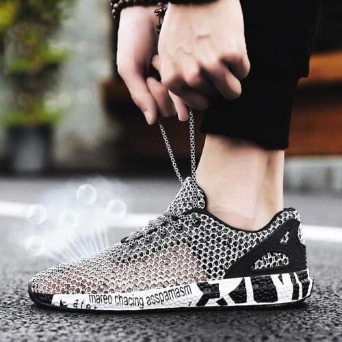 Big Size Summer Low Man Sport Shoes Breathable Sneakers Men Running Shoes Sports Men Gray Aqua Aquatic Beach Diving Gym GME-1997