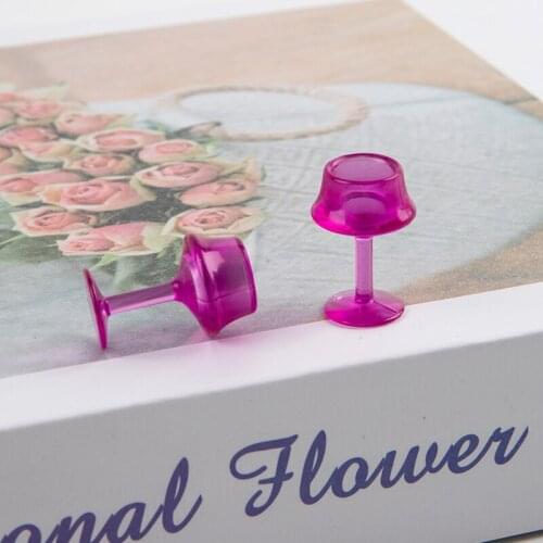 2Pcs Mini Red Wine Cup Simulation 1/12 Dollhouse Miniature Accessories Furniture Wine Glass Goblet for Doll House Decoration