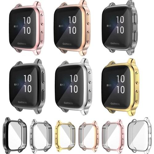 TPU Soft LCD Screen Glass Protector Case Smartwatch Shell Edge Frame For Garmin Venu SQ Watch Protective Bumper Cover Protection