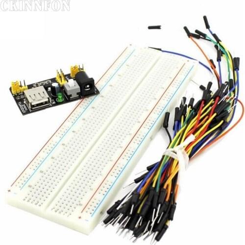 200Set New MB102 Board +65Pcs/Lot Jump Cable Wires Breadboard Board 830 Point +Power Supply Module 3.3V 5V Solderless