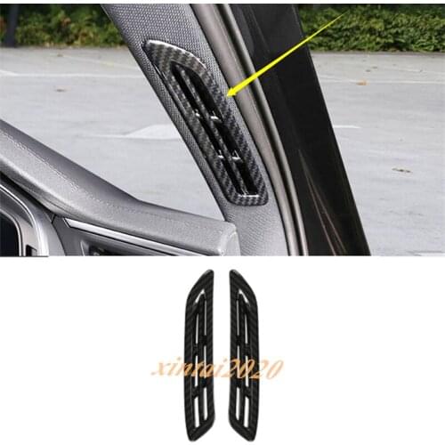Carbon Fiber Front A Pillars Air Vent Outlet Cover Trim For Audi A6 C8 2019-2020 Car Styling Accessories