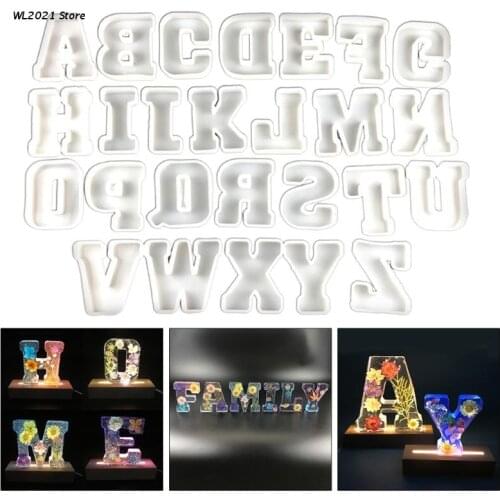 G5GC Alphabet Silicone Mold English Alphabet Diy Jewelry Making Epoxy Resin Mold