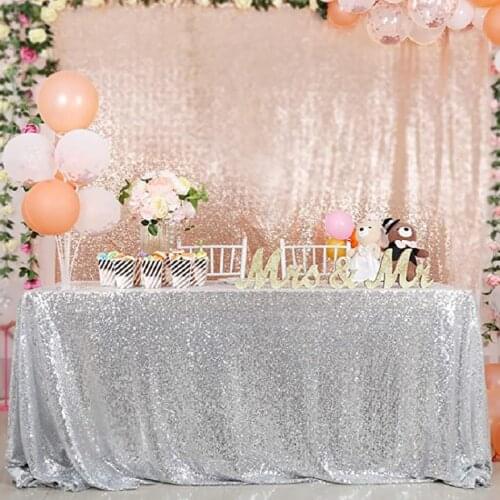 Sequined Tablecloth Christmas Birthday Party Wedding Decoration Champagne Solid Color Home Dessert Table Cover Coat Home Decor