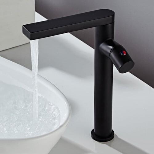 Hot Cold Mixer Bathroom Sink Tap Basin Faucet Brass Gun Metal Deck Mounted Single Hole Single Handle Vanity Water Tapware
