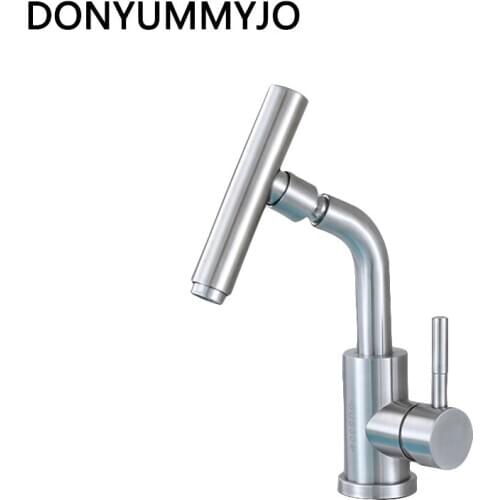 Wholesale And Retail Deck Mounted Single Handle Hole Stainless Steel Bathroom Sink Mixer Faucet Hot and Cold Water Mixer Tap