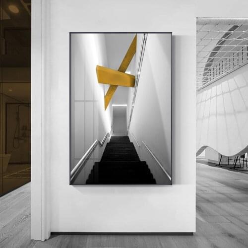 Modern Industrial Architectural Canvas Painting posters and print black and white wall art Picture for Living Room Bedroom aisle