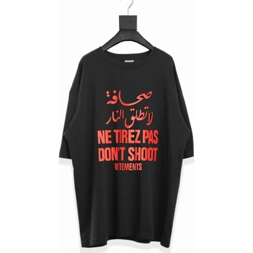 VETEMENTS High street new VTM vehicles short sleeve OS loose casual hip hop lovers short sleeve t-shirt men and women fashion